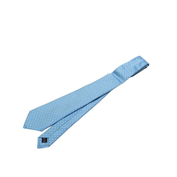 Louis Vuitton Monogram Cravat Monogramsim Necktie M75991 Light Blue Silk Men'... - Picture 2 of 6